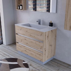 t.b.t. Mobile bagno in legno con tre cassetti per il bagno.