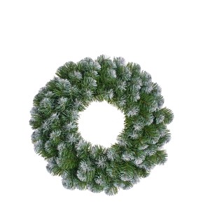 Ghirlanda natalizia t.b.t. verde innevata per decorazioni festive.