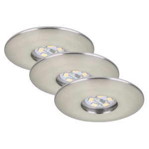 Briloner LED faretti da incasso cielo stellato, set da 3, nichel opaco.