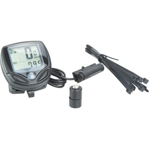 Ciclocomputer t.b.t. con accessori per il montaggio sulla bicicletta.