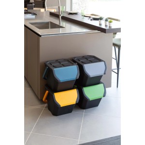 Set 4 pattumiere per raccolta differenziata Toomax assortiti