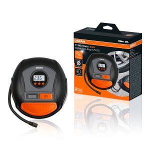OSRAM Tyreinflate 450 compressore digitale per auto, con display e funzione di arresto automatico.