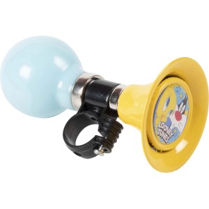 Clacson per bici Looney Tunes blu/giallo per montaggio sul manubrio.
