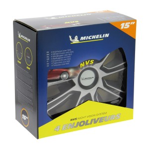 Copricerchi Michelin, set da 4, 15 pollici, NVS Night Vision System, accessori auto.