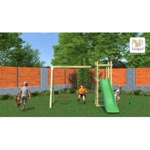 Gioco da giardino Funny con scivolo e altalene 345x284xh210 cm