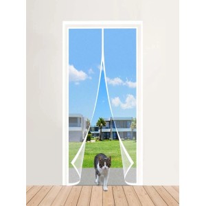 Zanzariera per porta in poliestere 75x2x240 cm bianco