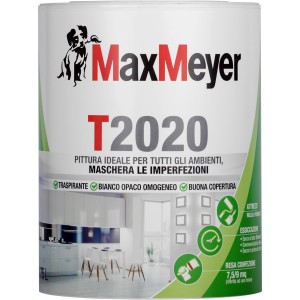 Pittura per interni bianca MaxMeyer, ideale per tutti gli ambienti, maschera le imperfezioni.