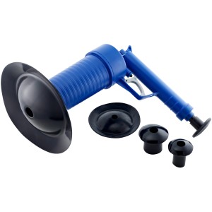 Sturatubi ad aria compressa LUX Classic con 4 accessori per bagno, cucina e WC.