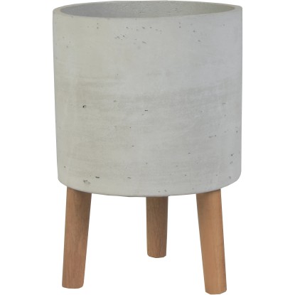 Vaso per piante in cemento con treppiedi 24x24x35 cm grigio