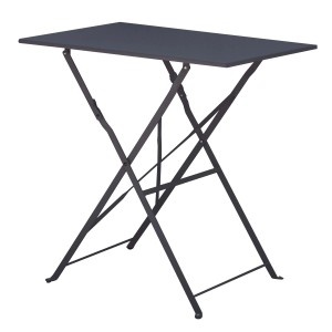 Tavolo da giardino pieghevole t.b.t. in antracite, ideale per balconi e terrazze.