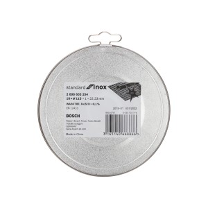 Set di dischi da taglio Bosch, 10 pezzi, Ø 115mm, per accessori smerigliatrice angolare in acciaio inox.