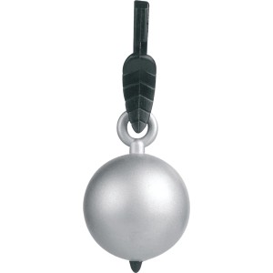 Fermatovaglia a sfera d-c-fix, color argento, con clip per il fissaggio.