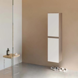 Mobile bagno colonna sospesa 136x31,5x33,5 cm bianco lucido