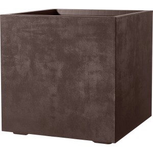 Fioriera quadrata marrone Deroma Millennium 49x49x49 cm con ruote.