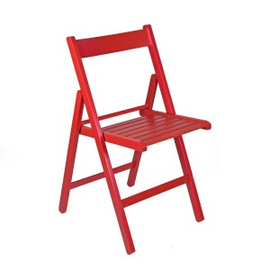 Sedia da giardino pieghevole in legno di faggio rosso 47,5x42,5 h 79 cm