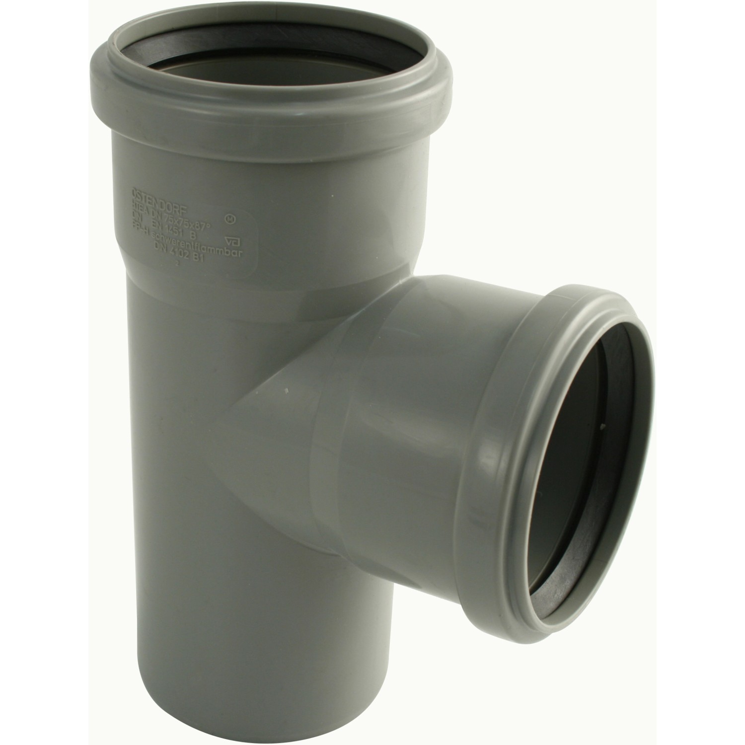 Giunto semplice Marley HT DN 110/110, 87° per tubi di scarico, grigio.