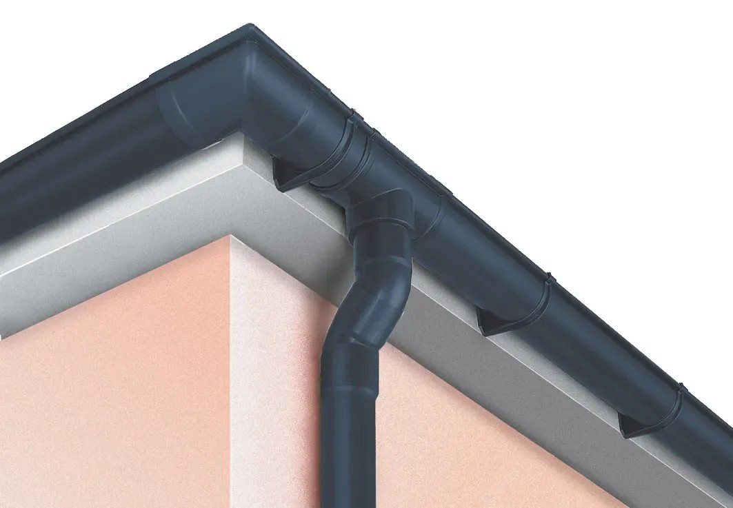 Testata Per Grondaia In PVC 150mm, Destra, Bianco - Facile Montaggio A Innesto | INEFA Made In Germany - Foto 2