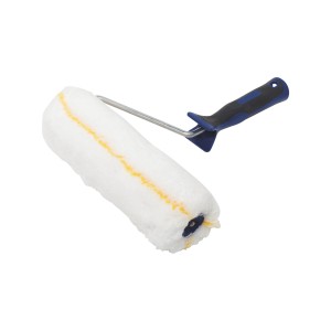 Rullo per pittura LUX Goldfaden 25cm con impugnatura morbida 2K imbottita in nero e blu.