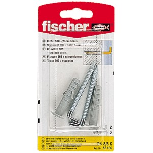 Fischer Tassello ad espansione SB 8/6 K con gancio ad angolo, 2 pezzi, per montaggio rapido.