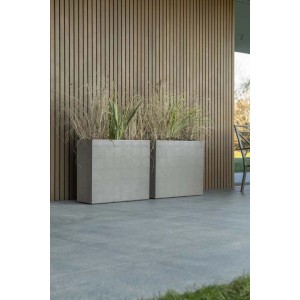 Vaso Swingmood in plastica con ruote 70 cm beige scuro