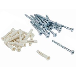 Set OBI tasselli e viti, 18 pezzi, per guide a muro e mensole.