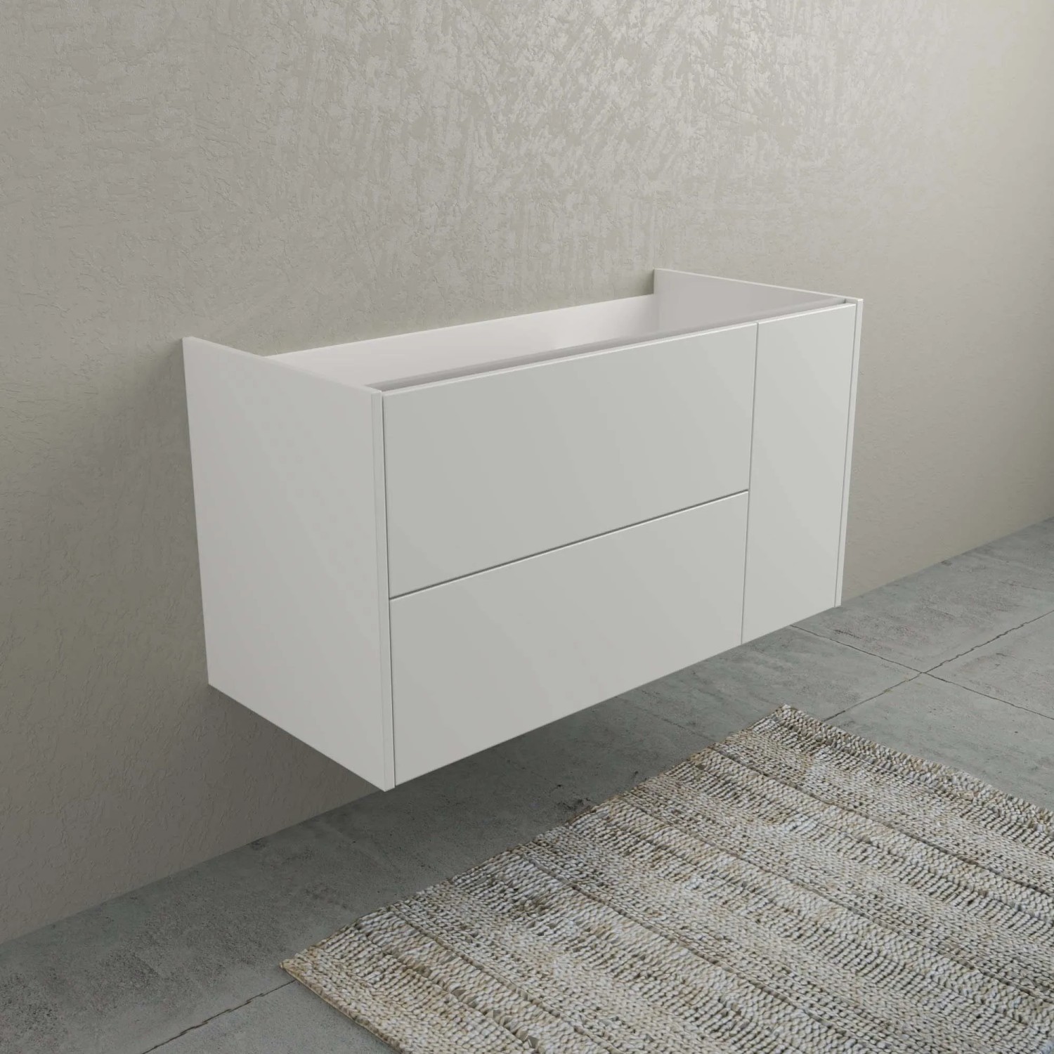 Mobile bagno sospeso t.b.t. bianco con cassetto e anta.
