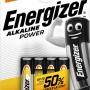 Energizer Batterie alcaline AAA Power, confezione da 4. Batterie micro per dispositivi di uso quotidiano.