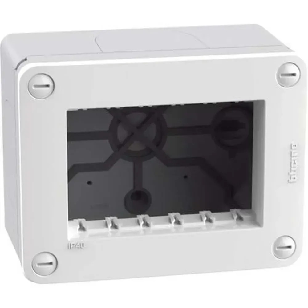 Bticino 28402W1 Matixgo Scatola A Parete 2 Posti-moduli Completo Di 1 Interruttore Con Tasto 2 Moduli Ip40 Colore Bianco - 4