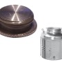Contenitore in acciaio inox con coperchio per la raccolta e lo stoccaggio delle olive.