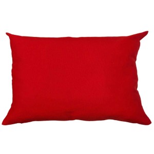 Cuscino t.b.t. rosso, rettangolare, per divano o letto.