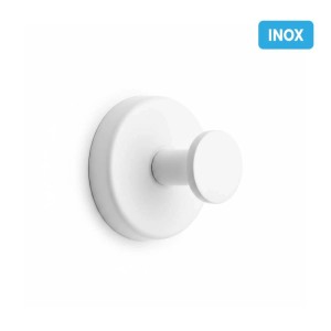 Gancio a ventosa metallo Ø 6 cm bianco opaco