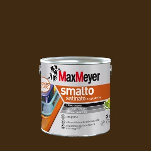 Smalto colorato marrone Max Meyer, per legno e metallo, uso interno ed esterno.
