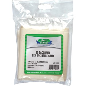 Sacchetti per lettiera gatti Best Friend, 10 pezzi in sacchetto trasparente.