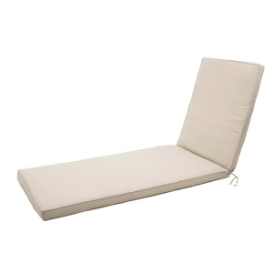 Cuscino beige per lettino da giardino, cuscino da esterno per prendere il sole in relax.