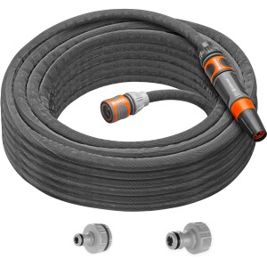 Gardena Liano Life 15m set tubo da giardino con lancia e raccordi per rubinetto, grigio.