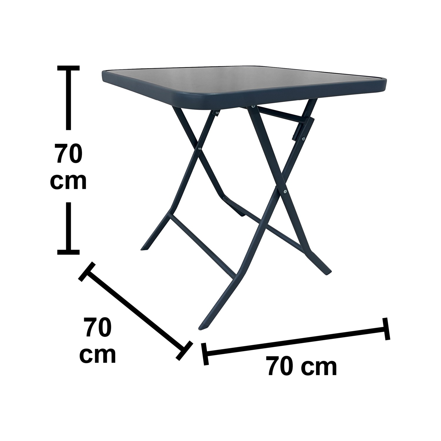 Tavolo da giardino Toconao pieghevole in acciaio 70x70xH70 cm_4