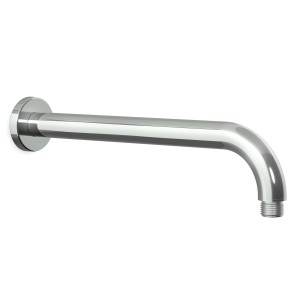 Braccio di estensione cromato per soffione doccia a parete.