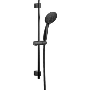 Wenko Set doccia Young nero: doccetta con asta e tubo flessibile neri.