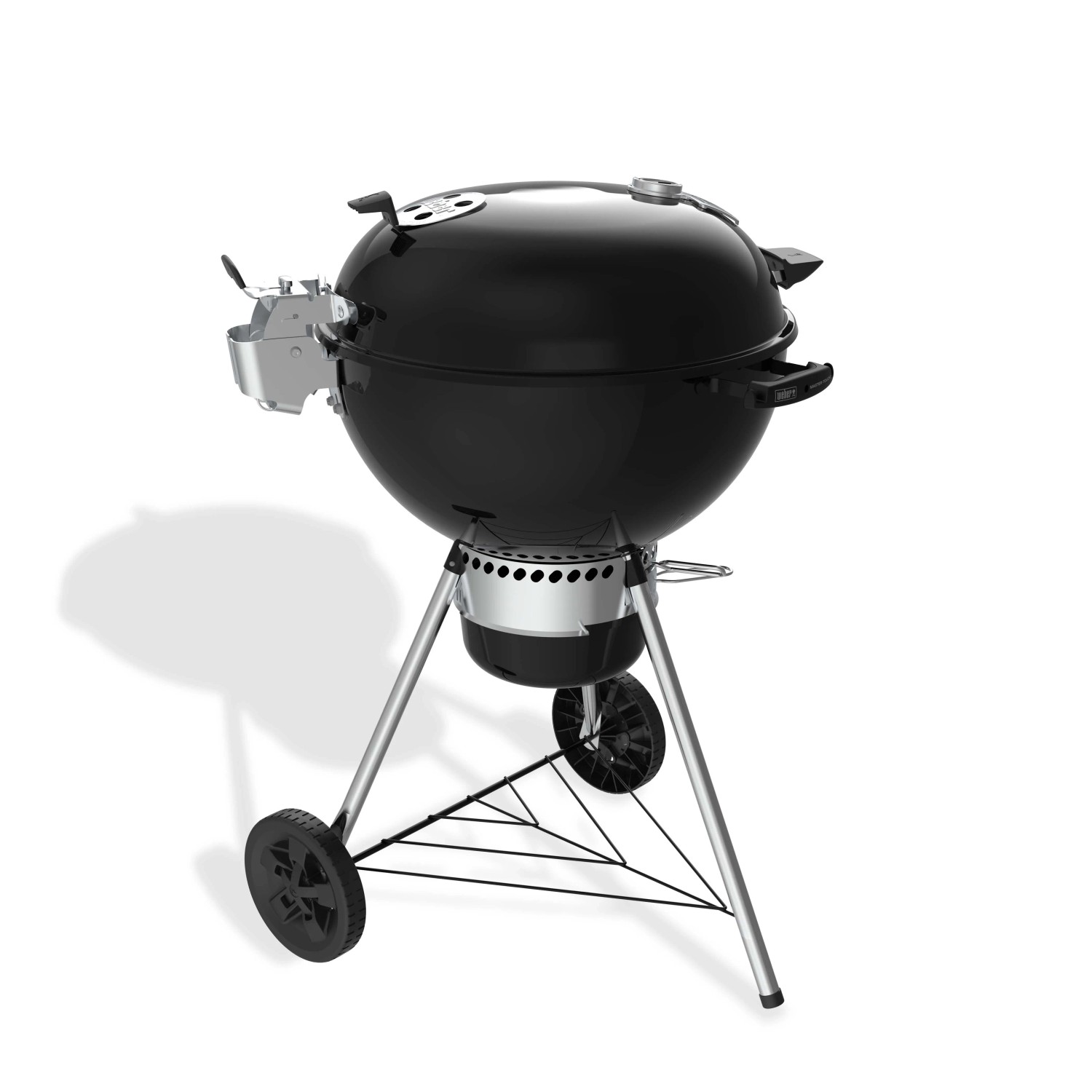 Barbecue a carbonella Weber Master-Touch Premium E-5770 nero con termometro sul coperchio e ruote.
