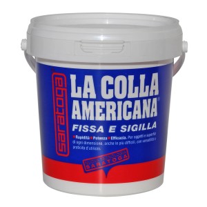 Secchio di Collanti: Adesivo Saratoga "La Colla Americana" per diverse applicazioni.