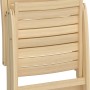 Sedia pieghevole Canston in legno con braccioli, finitura naturale. Sedia da giardino salvaspazio.