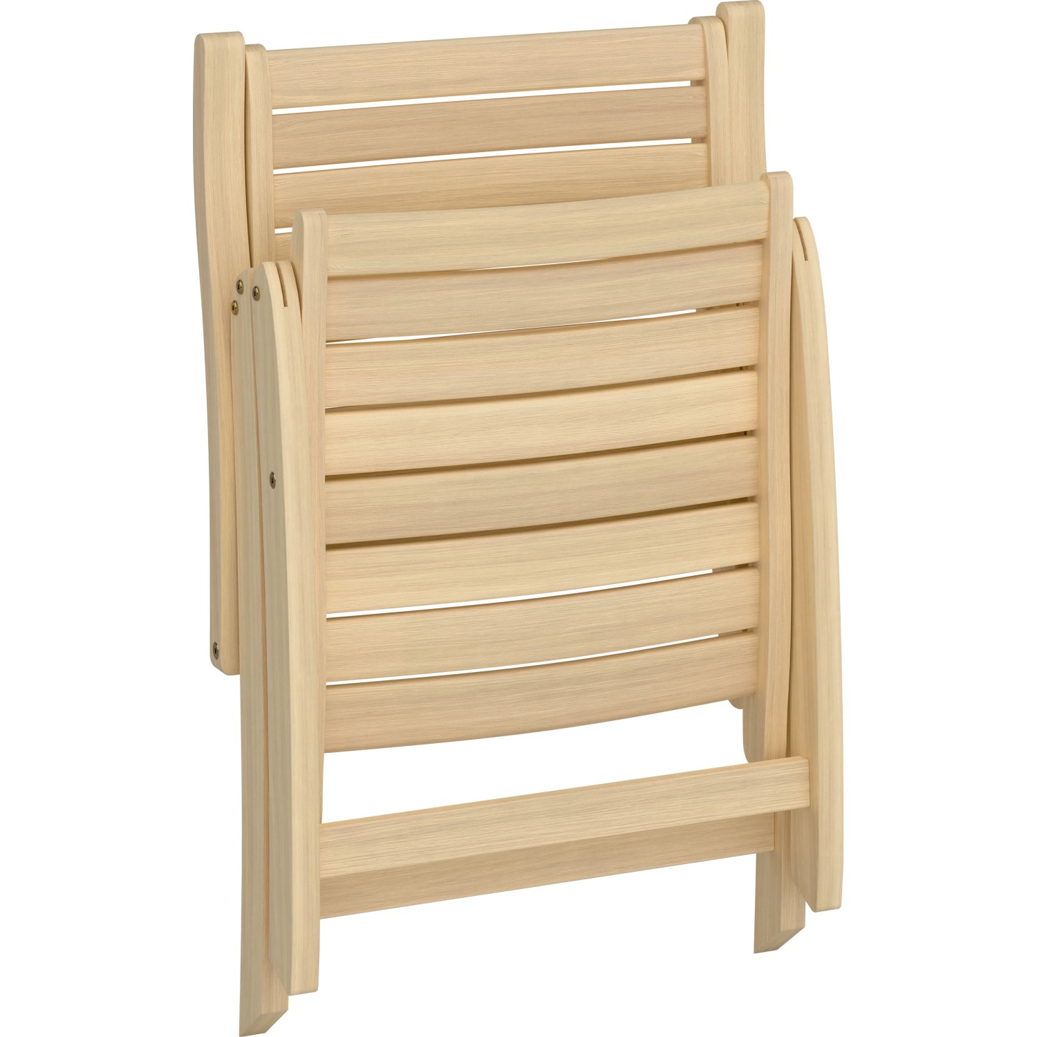 Sedia pieghevole Canston in legno con braccioli, finitura naturale. Sedia da giardino salvaspazio.