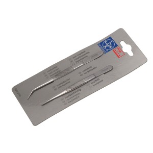 Set pinzette professionali LUX, 2 pezzi, in acciaio inox per saldatura.