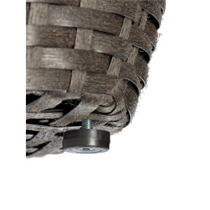 Dettaglio: Vaso conico antracite Ø 17 cm con effetto rattan e piedino regolabile.