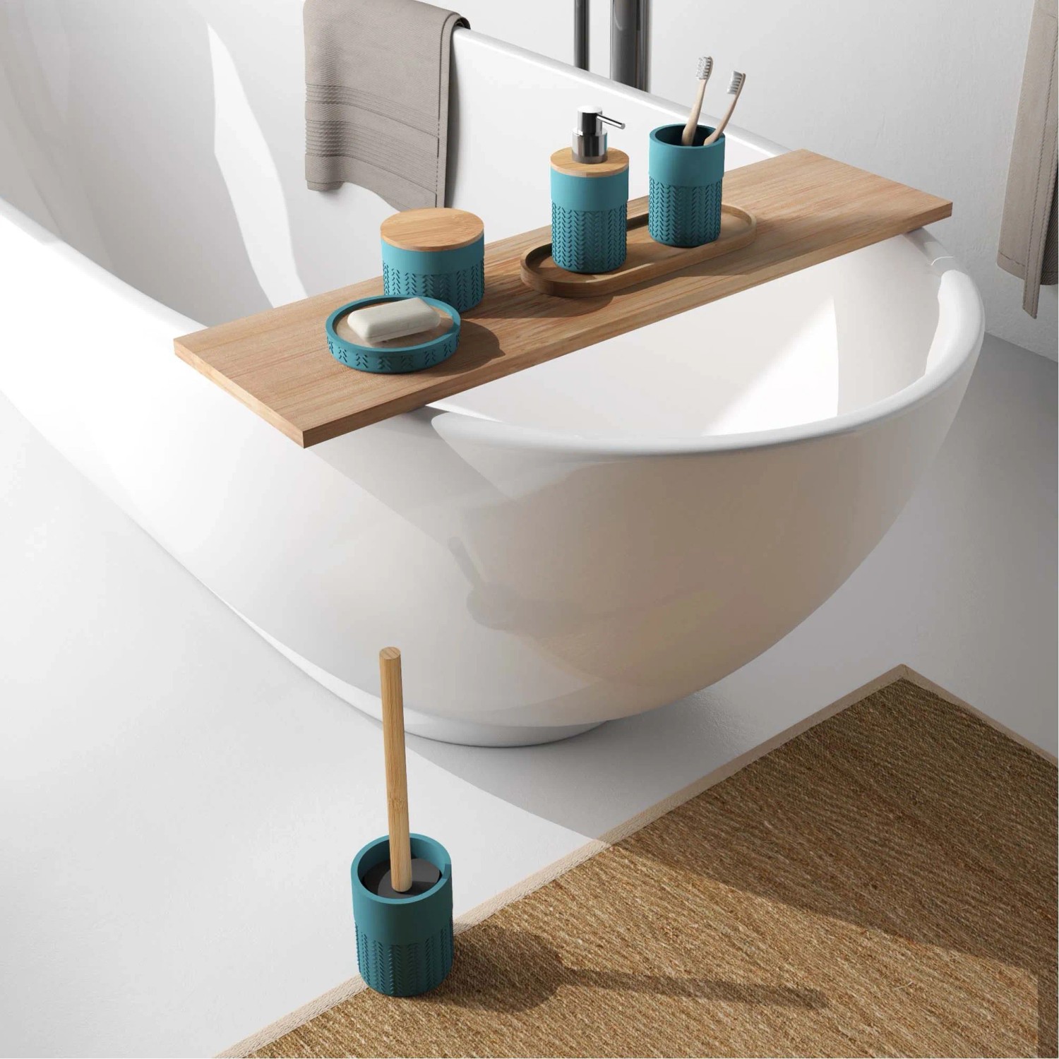 Portasciugamani Da Parete DII In Metallo, Stile Rustico Fattoria, Verde Acqua - 43x14x25 Cm