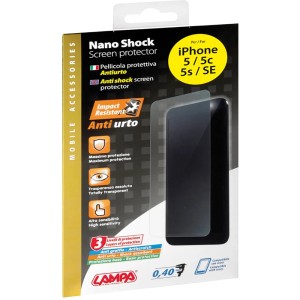 Pellicola protettiva Nano Shock per iPhone 5/5c/5s/SE, antiurto e antigraffio.