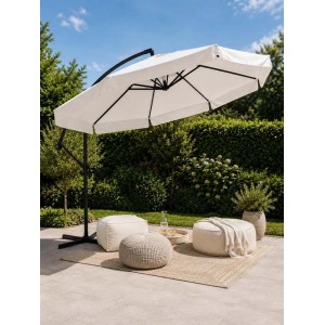 Ombrellone da giardino palo decentrato Garden Friend Tondo Ø3 m bianco