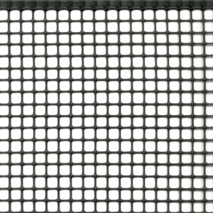 Rete metallica nera t.b.t. con maglia quadrata per uso versatile.