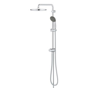 Sistema doccia Grohe QuickFix Vitalio Start 250 con soffione, doccetta, deviatore e montaggio a parete.
