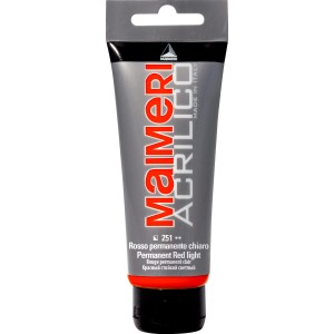 Tubo di colore acrilico Maimeri Acrilico, tonalità Rosso Permanente Chiaro.